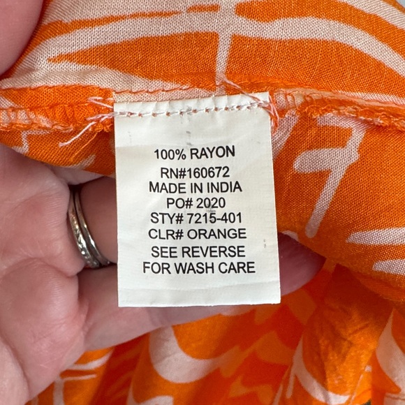 Orange Patterned Women's Beach Coverup~blue island~NWT - Picture 6 of 6